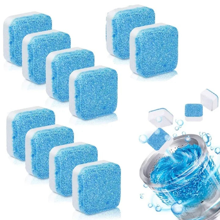 12 Pcs Antibacterial Washing Machine Deep Cleaning Tablets Non-Corrosive - Ideal for All Washing Machines