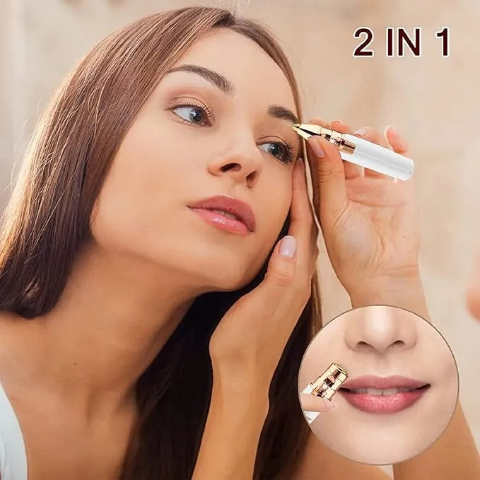 2 in 1 Eye Brow And Facial Hair Remover Chargeable , Multi Attractive Color With USB Charging Cable And Cleaning Brush