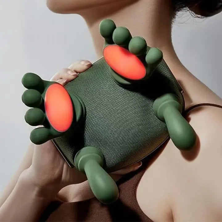 Neck Massager Finger Pressure Neck Back and Shoulder Massager - Real Hands with 2 Heat Modes for Home