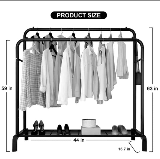 Double Pole Cloth Hanging Stand x Single Shoe Rack