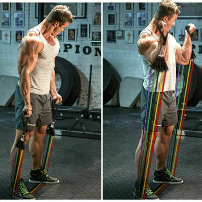 11 PCS Latex Resistance Band Set