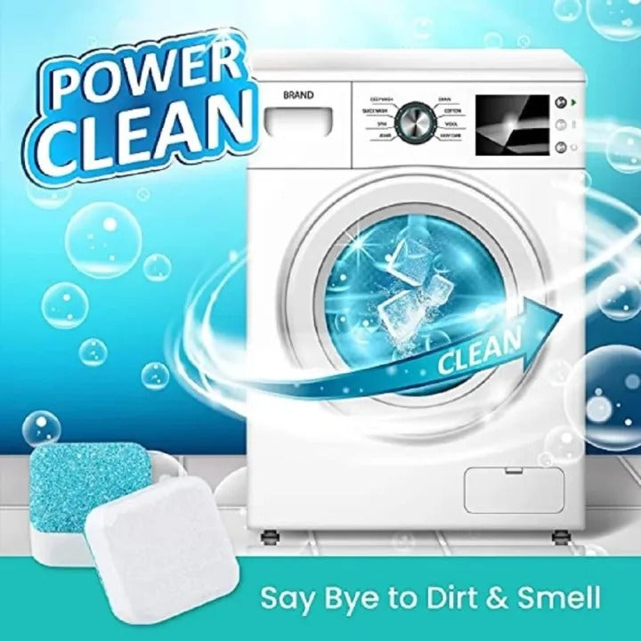 12 Pcs Antibacterial Washing Machine Deep Cleaning Tablets Non-Corrosive - Ideal for All Washing Machines