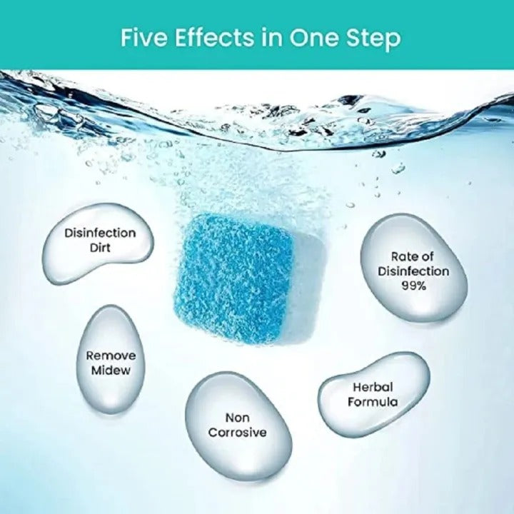 12 Pcs Antibacterial Washing Machine Deep Cleaning Tablets Non-Corrosive - Ideal for All Washing Machines