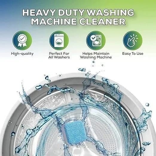 12 Pcs Antibacterial Washing Machine Deep Cleaning Tablets Non-Corrosive - Ideal for All Washing Machines