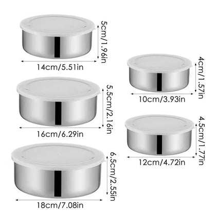 5 Pcs Stainless Steel Mixing Bowl Set