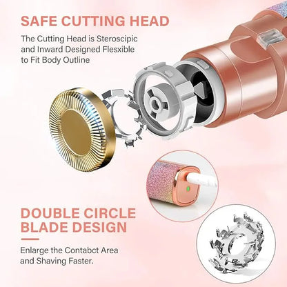 2 in 1 Eye Brow And Facial Hair Remover Chargeable , Multi Attractive Color With USB Charging Cable And Cleaning Brush