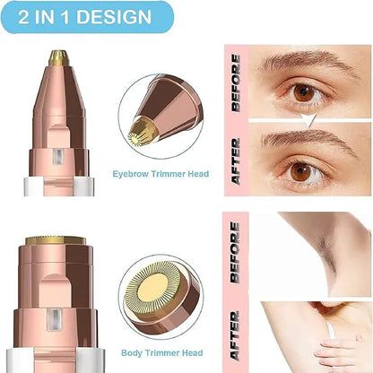 2 in 1 Eye Brow And Facial Hair Remover Chargeable , Multi Attractive Color With USB Charging Cable And Cleaning Brush