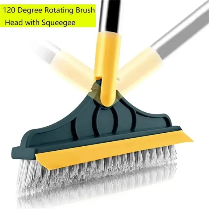 3 in 1 Cleaning Brush with Wiper | Double Sided Scrubber Brush with Long Handle