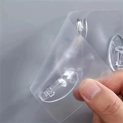 6 Row Multipurpose Hooks Nail-free Transparent Holder Strong Self Adhesive Wall Hook