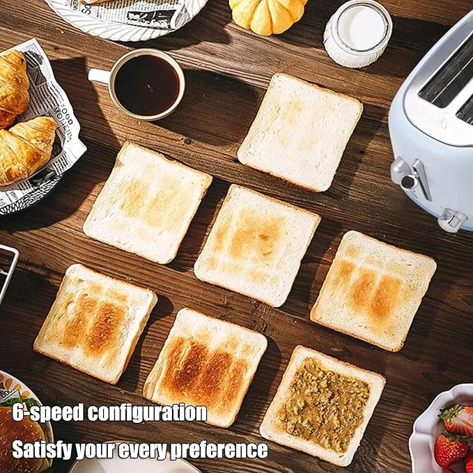 700W Retro 2 Slice Electric Bread Toaster | Automatic Pop-Up Toast Maker