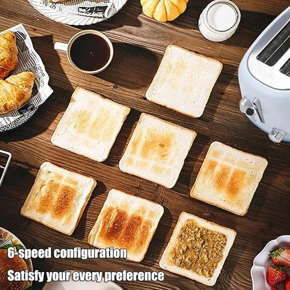700W Retro 2 Slice Electric Bread Toaster | Automatic Pop-Up Toast Maker