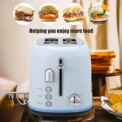 700W Retro 2 Slice Electric Bread Toaster | Automatic Pop-Up Toast Maker
