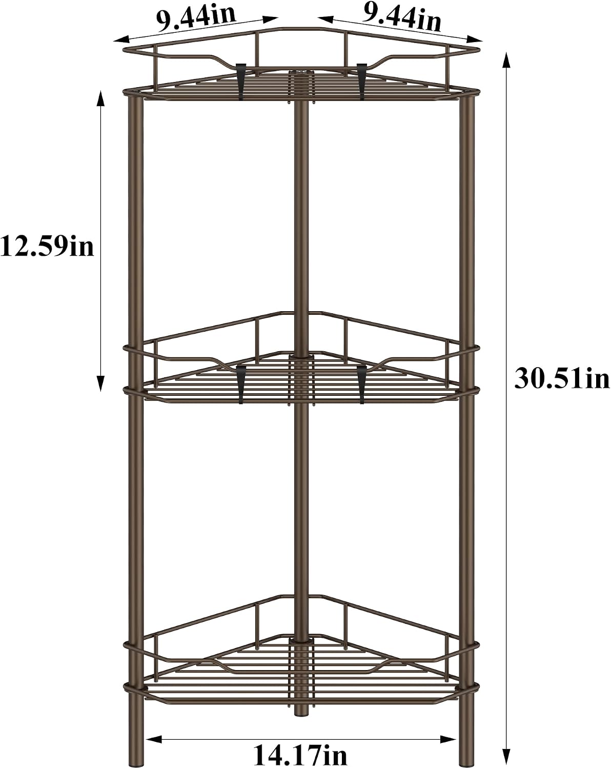 3 Tier Multipurpose Organizer for Kitchen & Bathroom (With screw hooks)