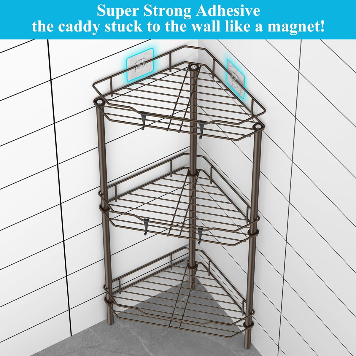 3 Tier Multipurpose Organizer for Kitchen & Bathroom (With screw hooks)