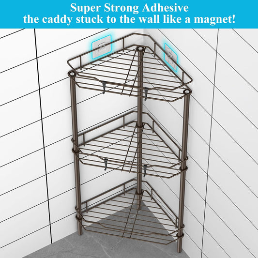 3 Tier Multipurpose Organizer for Kitchen & Bathroom (With screw hooks)