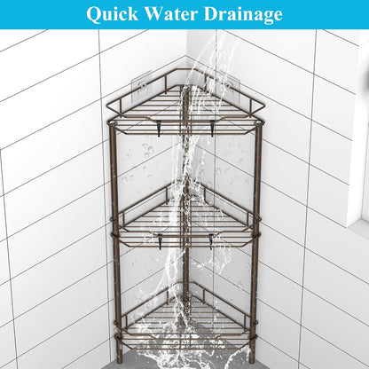 3 Tier Multipurpose Organizer for Kitchen & Bathroom (With screw hooks)