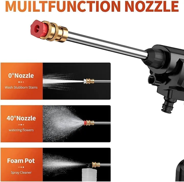 Double Battery Water Cleaning Gun Car Washer Gun Product Include 2 Water Nozzle 48V Battery Pipe Soap Liquid Bottle