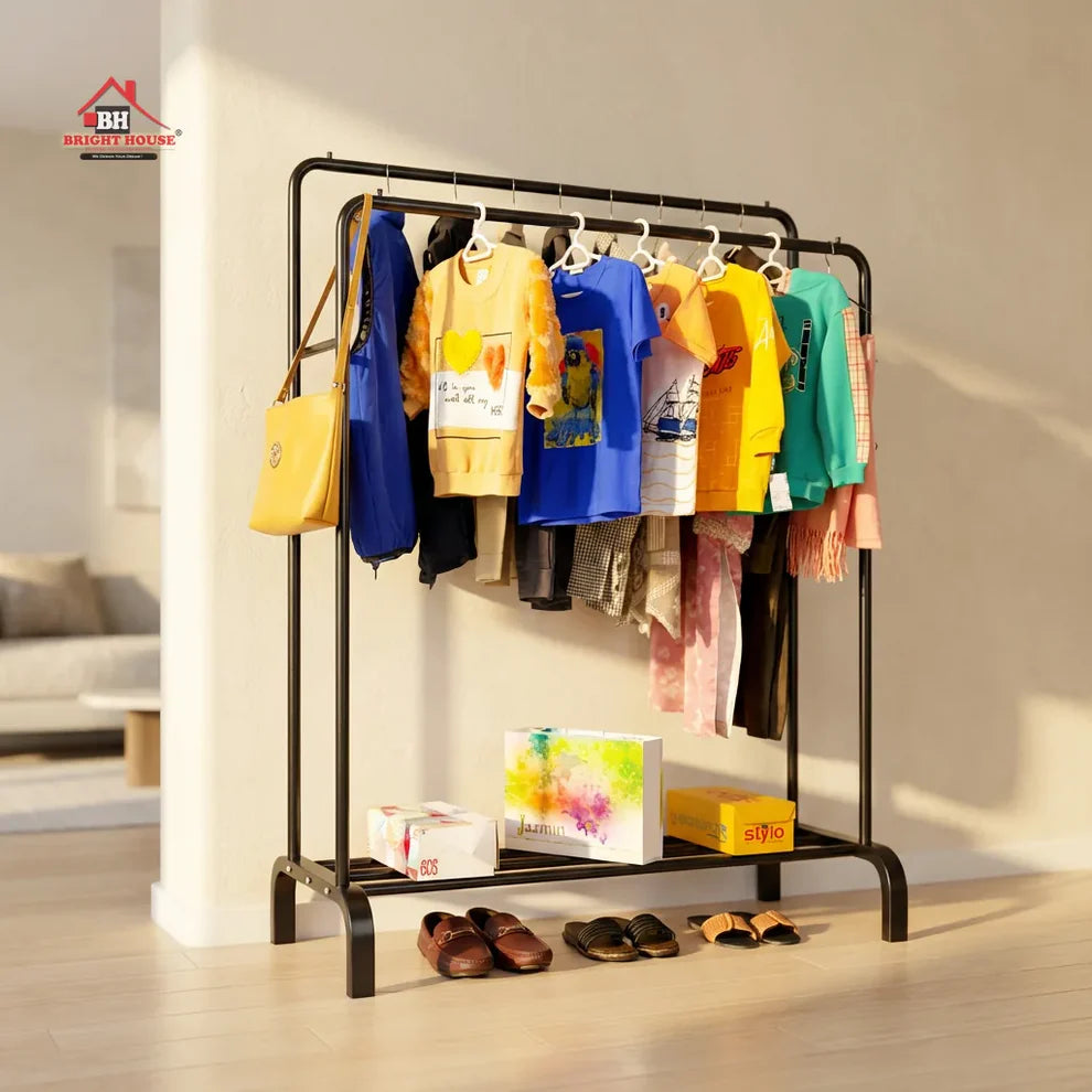 Double Pole Cloth Hanging Stand x Single Shoe Rack