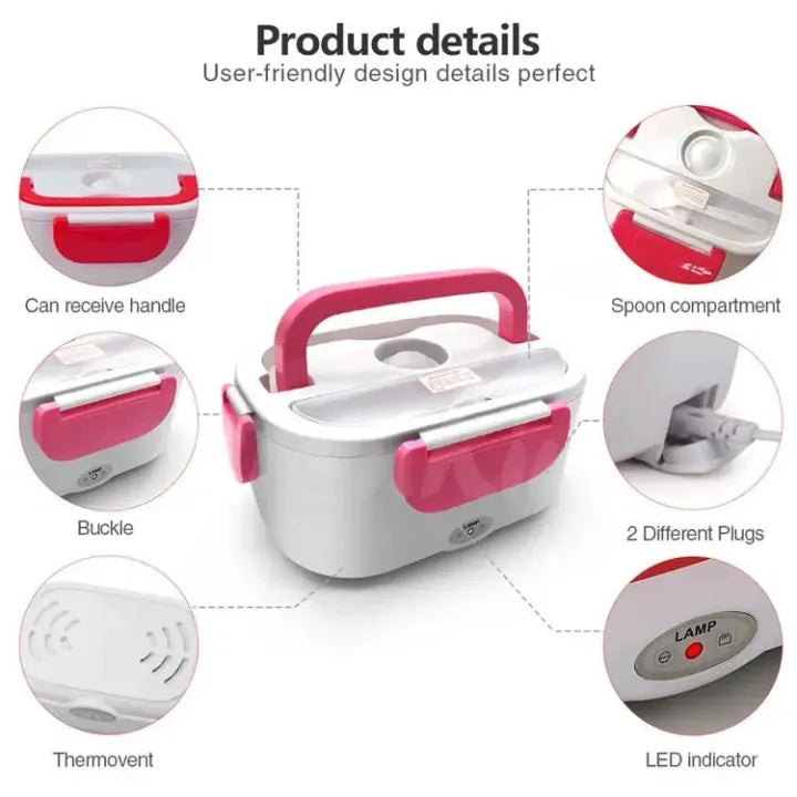 Electric Lunch Box Food Warmer 40W | Leak Proof Stainless Steel Container