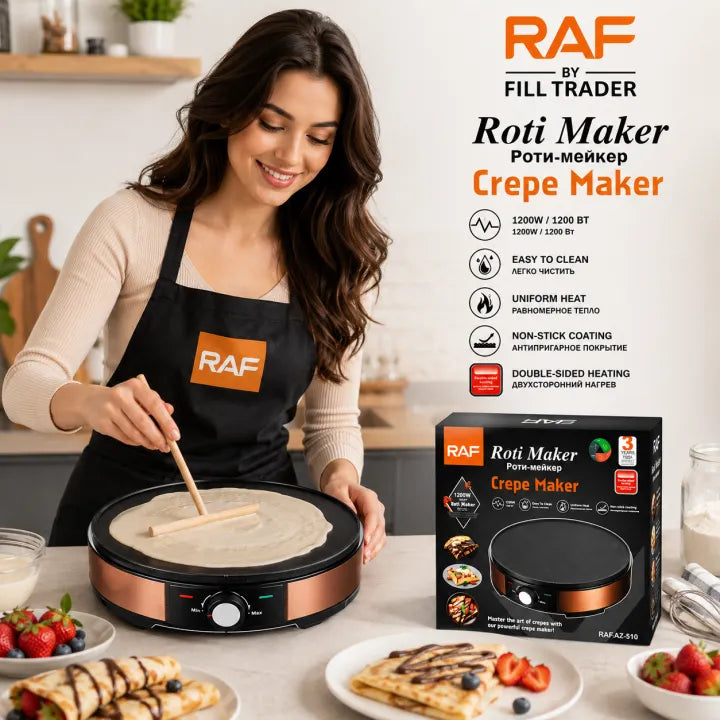 Extreme Discount 🔥| Fill Trader Electric Roti Maker AZ510 Nonstick Crepe Maker with Fast Heating 1200W
