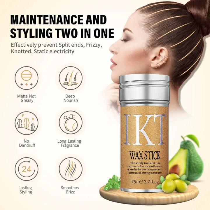 IKT Hair Wax Stick – Dance & Performance Edge Control for Buns, Wigs & Updos, Non-Greasy Formula 2.7oz