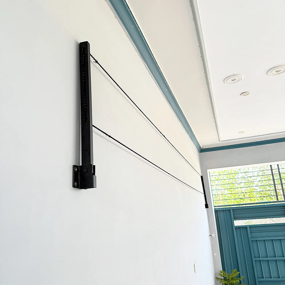 Cloth Drying Stand With Free Rope Foldable Wall Mounted
