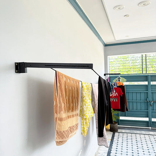 Cloth Drying Stand With Free Rope Foldable Wall Mounted
