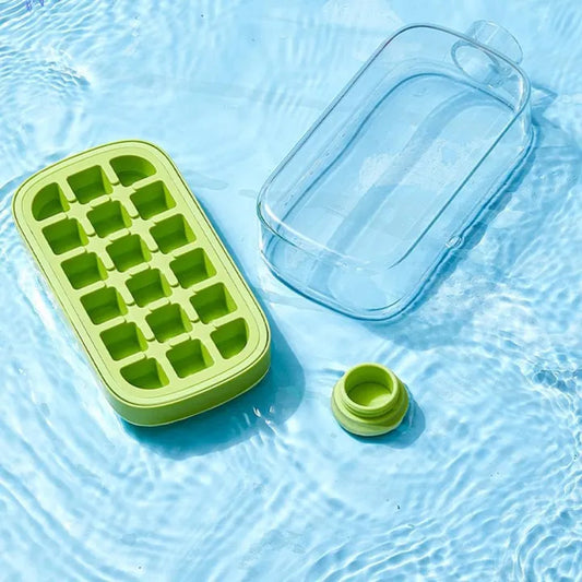 Ice Cube Bottle, 2 in 1 Touch-Free Ice Cube Tray 500ml