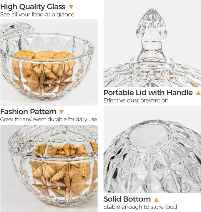 Delisoga Round Shape Multipurpose Glass Jar