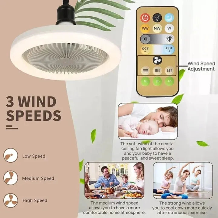 3-in-1 Ceiling Fan Light with Air Filter & Remote