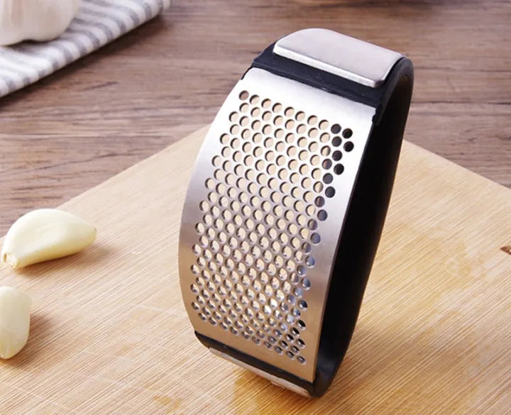 Manual Garlic Press Rocker with Handle Stainless Steel Garlic Crusher