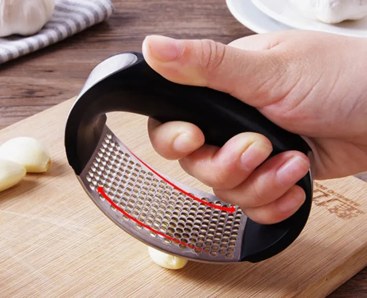 Manual Garlic Press Rocker with Handle Stainless Steel Garlic Crusher