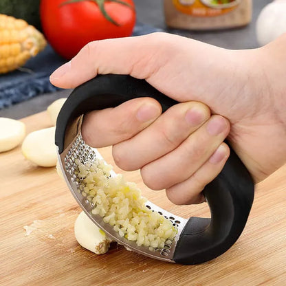 Manual Garlic Press Rocker with Handle Stainless Steel Garlic Crusher