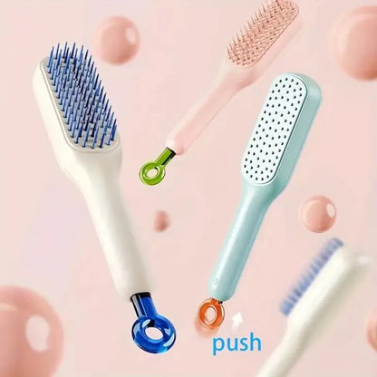 New Self Cleaning Hair Brush Magic Comb Telescopic Soft Hair Brush Massage Comb