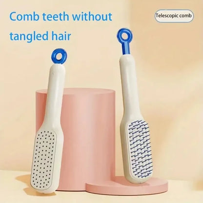 New Self Cleaning Hair Brush Magic Comb Telescopic Soft Hair Brush Massage Comb