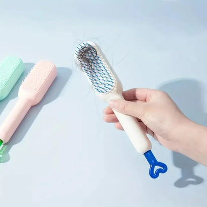 New Self Cleaning Hair Brush Magic Comb Telescopic Soft Hair Brush Massage Comb