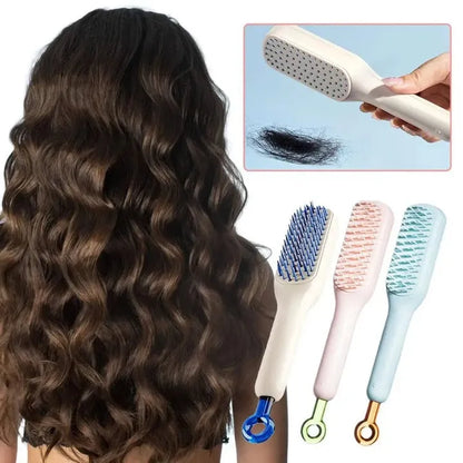 New Self Cleaning Hair Brush Magic Comb Telescopic Soft Hair Brush Massage Comb