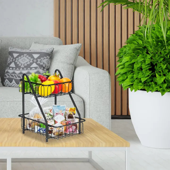 Premium 2-Tier Countertop Fruit Basket, Kitchen Organizer, Fruit Basket, Vegetable stand, Kitchen Counter Rack
