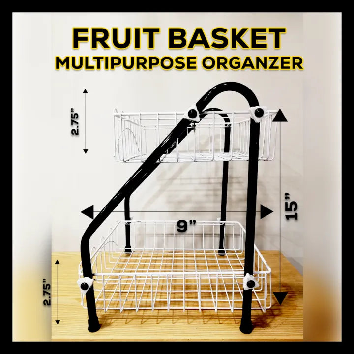 Premium 2-Tier Countertop Fruit Basket, Kitchen Organizer, Fruit Basket, Vegetable stand, Kitchen Counter Rack