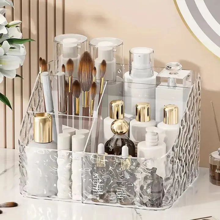 Premium Acrylic Makeup Organizer 4 Grid Cosmetic Storage Box