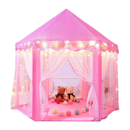 Princess Castle Tent For Girls Fairy Play Tents for Kids Hexagon Playhouse