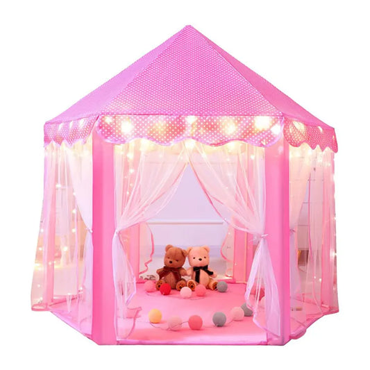 Princess Castle Tent For Girls Fairy Play Tents for Kids Hexagon Playhouse