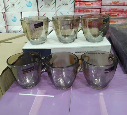 Delisoga 6pcs Set 190ml Pure Glass Cups