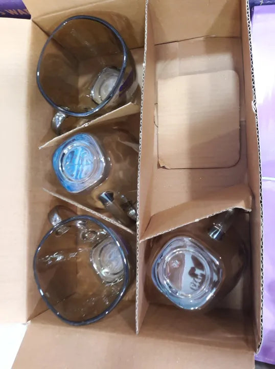 Delisoga 6pcs Set 190ml Pure Glass Cups