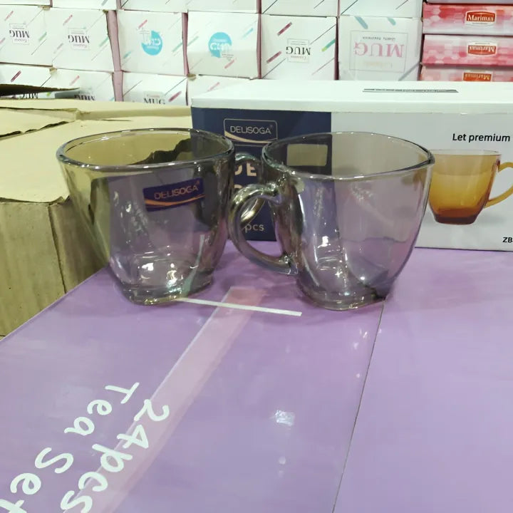 Delisoga 6pcs Set 190ml Pure Glass Cups