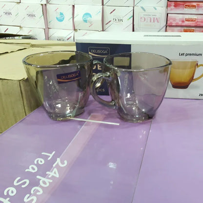 Delisoga 6pcs Set 190ml Pure Glass Cups