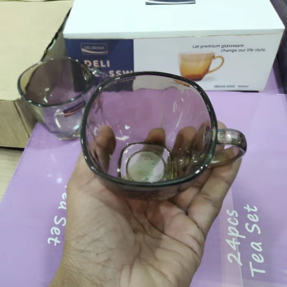 Delisoga 6pcs Set 190ml Pure Glass Cups