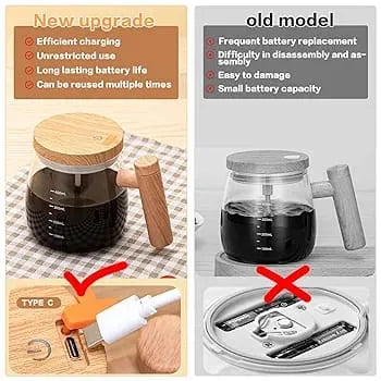 400ml Glass Self Stirring Cup for Making Coffee & more