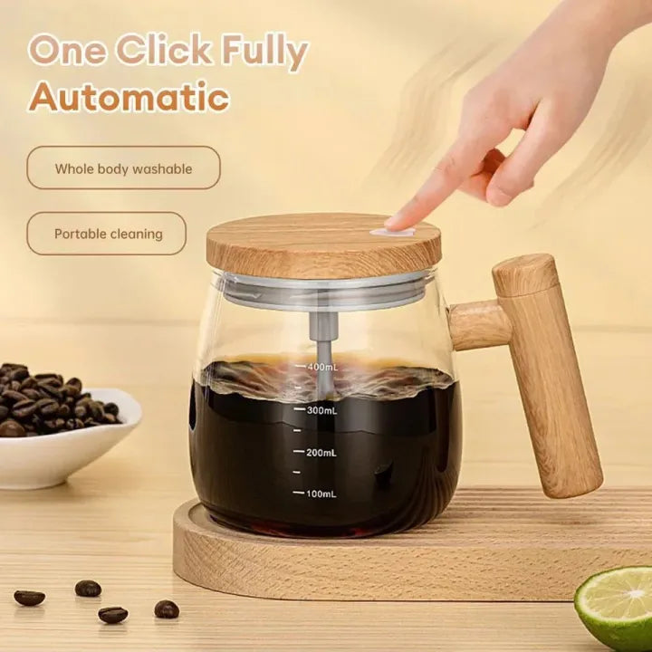 400ml Glass Self Stirring Cup for Making Coffee & more