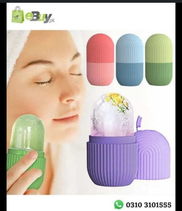 Silicone Face Ice Roller | Reusable Facial Massage & Cryotherapy Tool for Glowing Skin